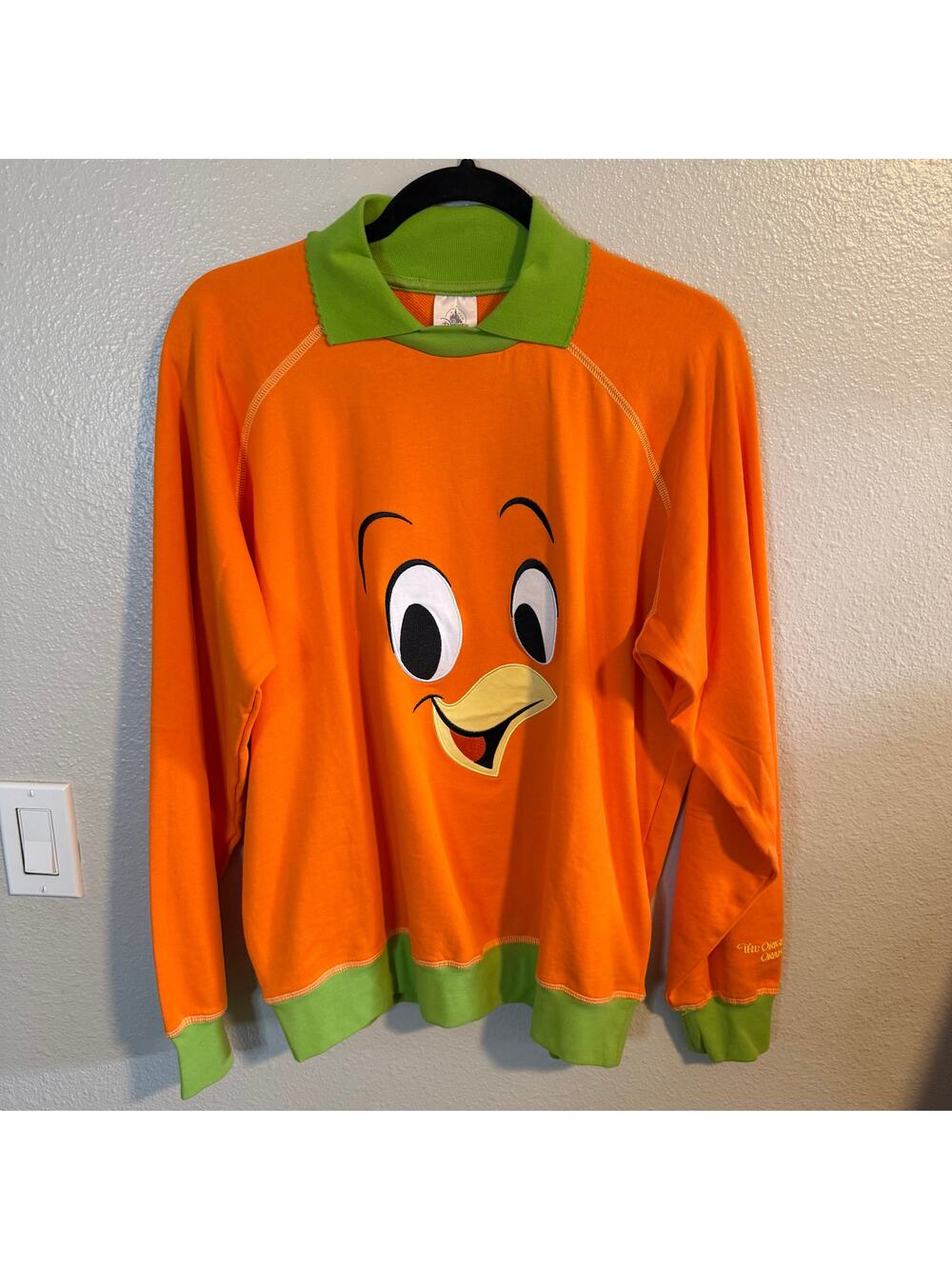 NWOT Disney Parks Orange Bird Collared Pullover Sweatshirt Size M